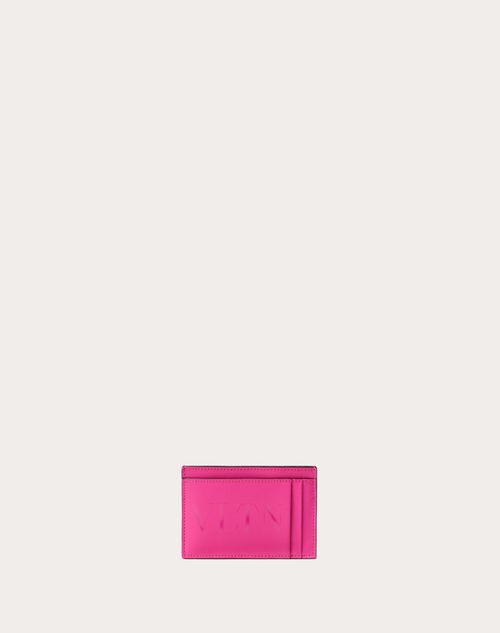Valentino Garavani - Porte-cartes Vltn En Cuir De Veau - Pink Pp - Homme - Accessoires