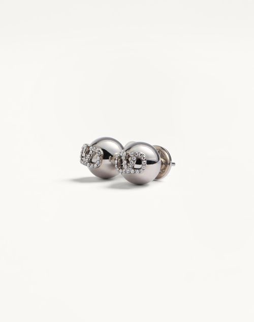 Valentino Garavani - Vlogo Signature Metal And Swarovski® Crystal Earrings - Palladium/crystal - Woman - Jewelry