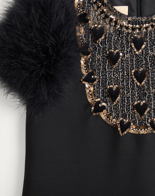 Valentino - Embroidered Crepe Couture Short Dress - Black/gold/silver - Woman - Dresses