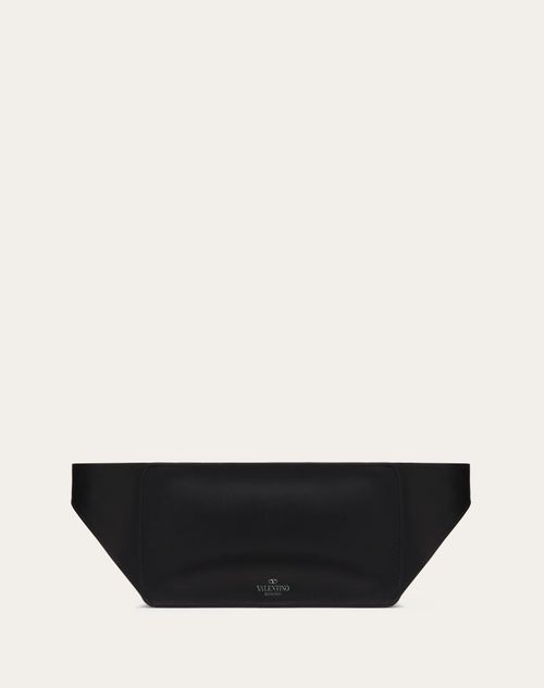 Vltn Leather Belt Bag for Man in Black