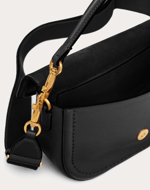 Valentino Garavani VLogo Ribbon Shoulder Bag in Black