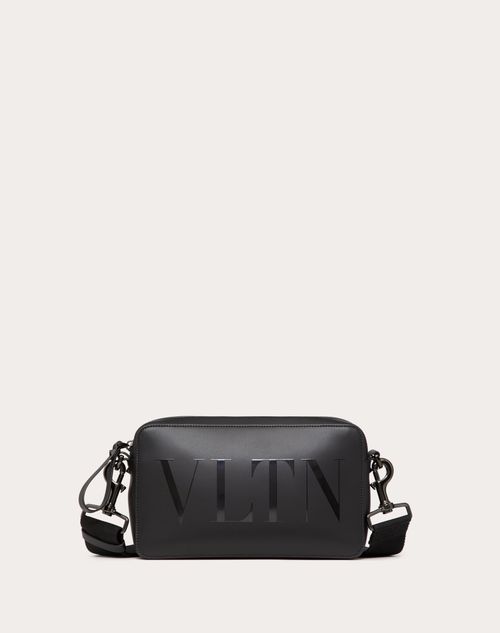 Valentino Garavani - Vltn Leather Crossbody Bag - Black - Man - Shoulder Bags