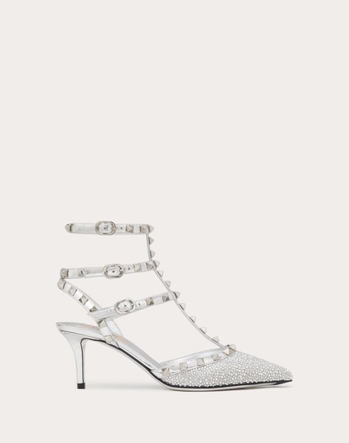 Valentino Garavani - Rockstud Pump With Crystals And Micro Studs 65mm - Crystal/pearl Grey/silver - Woman - Shelf - W Shoes - The Party Collection