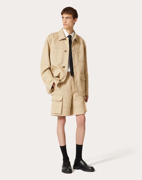 Valentino - Veste En Coton Épais À Motif Toile Iconographe - Beige - Homme - Blousons Et Doudounes