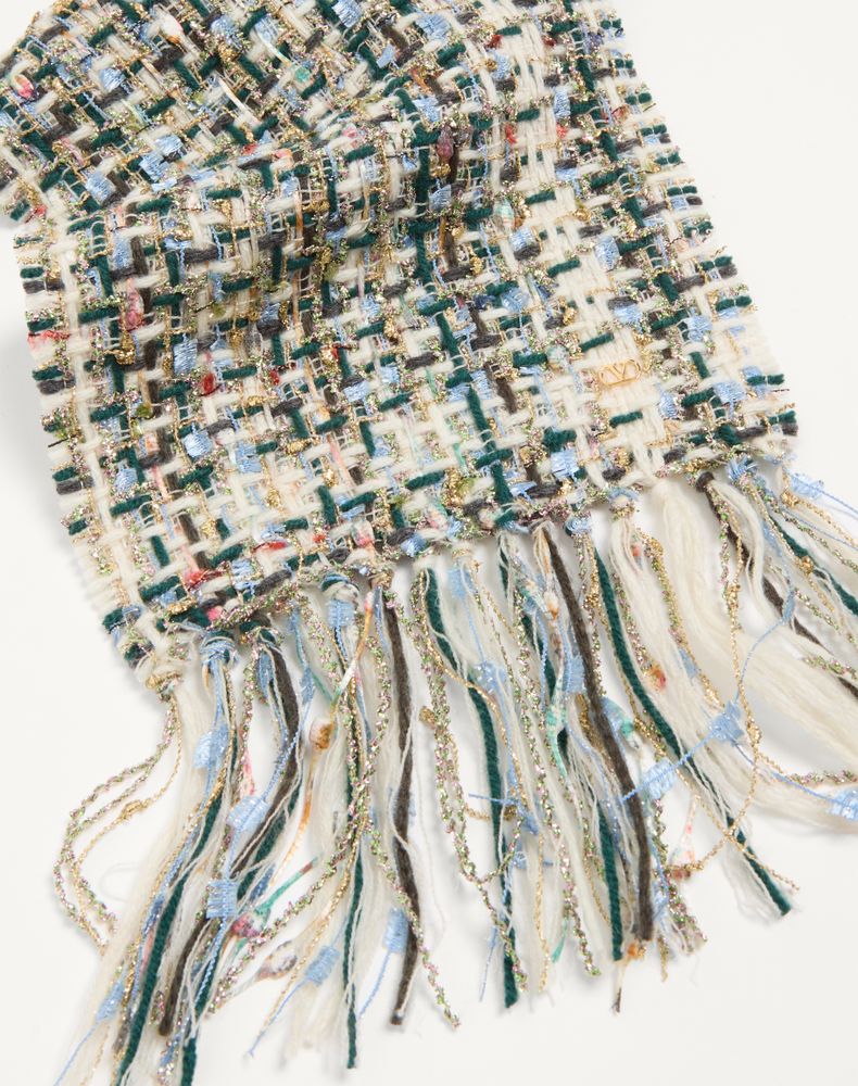 Valentino Garavani Vlogo Signature Wool And Cashmere Scarf Woman Multicolour Uni