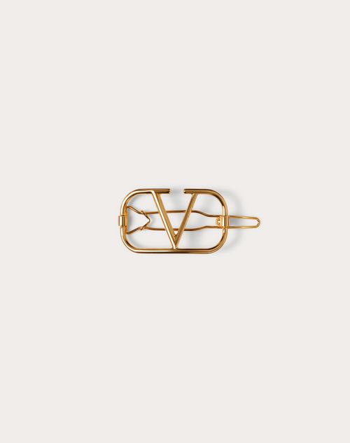 Valentino Garavani - Vlogo Signature Metal Hair Clip - Gold - Woman - Small Treats