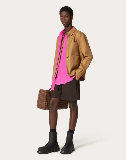 Valentino - Silk Shirt With Scarf Detail At Neck - Pink Pp - Man - Shelf - Mrtw Formalwear