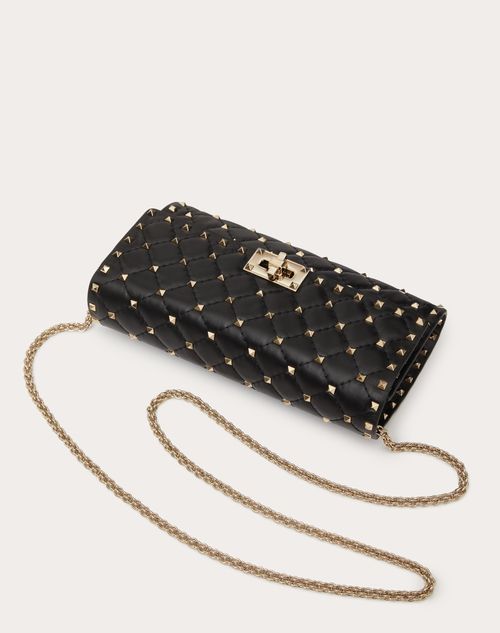 Small Nappa Rockstud Spike Bag for Woman in Black