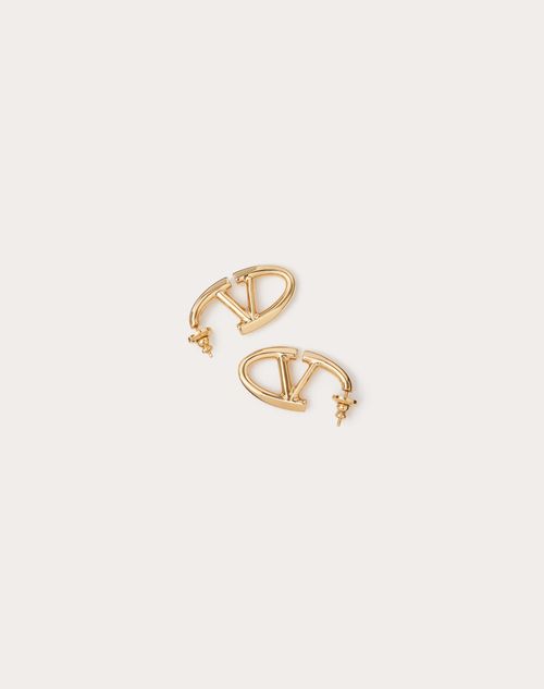 Valentino Garavani - Vlogo The Bold Edition Metal Earrings - Gold - Woman - Accessories