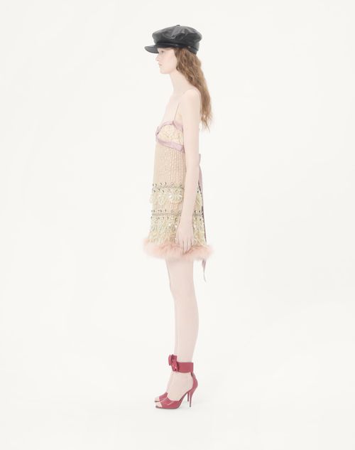 Valentino - Tulle Illusione Embroidered Short Dress - Pink - Woman - Ready To Wear