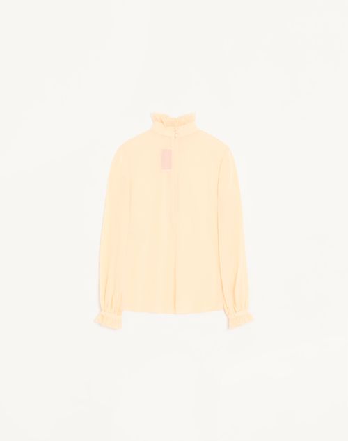 Valentino - Crepe De Chine Top - Birch - Woman - Shirts And Tops