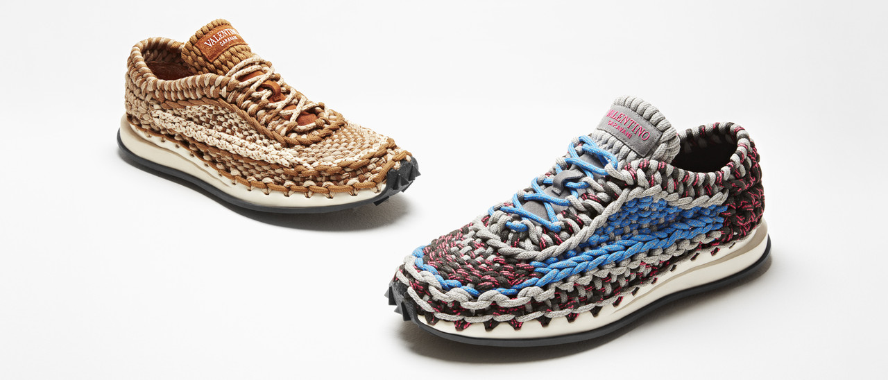 Valentino Garavani Crochet Sneakers for Men | Valentino