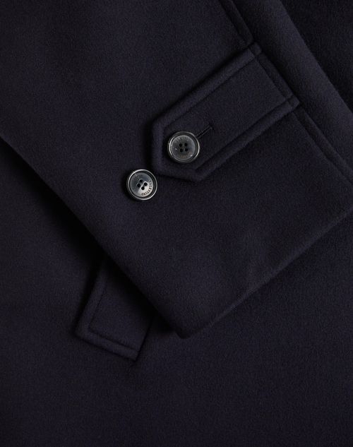 Valentino - Single-breasted Wool And Cashmere Coat - Night - Man - Coats And Blazers