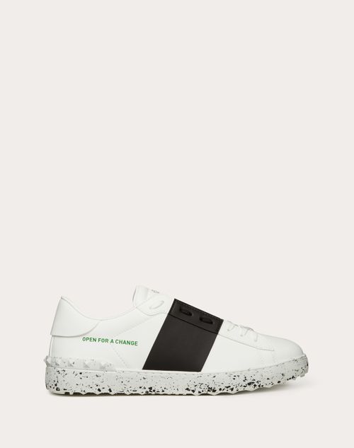 Valentino Garavani - Open For A Change Sneaker In Bio-based Material - White/ Black - Man - Man View All