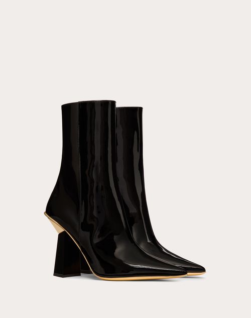 Valentino Garavani - Hyper One Stud Ankle Boot In Patent Leather 105mm - Black - Woman - Boots