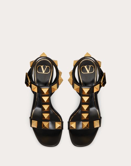 roman stud flat mule in calfskin