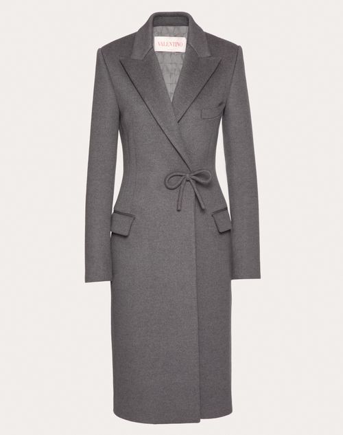 Valentino - Compact Drap Coat - Dark Grey - Woman - Coats And Outerwear