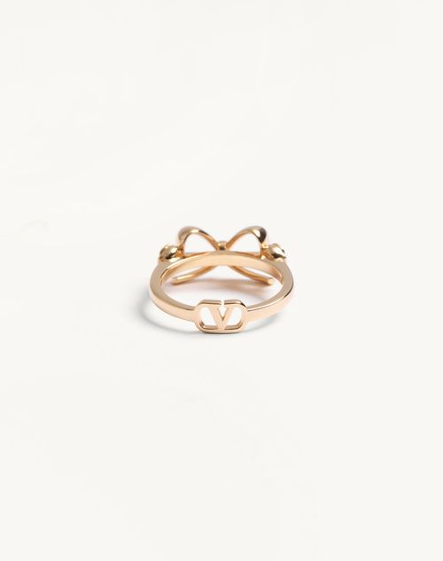 Valentino Garavani - Valentino Vlogo Floc Ring In Metal And Swarovski® Crystals - Gold/crystal - Woman - Jewellery