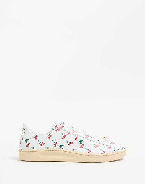 Valentino Garavani - Royco Sneaker In Nappa Calfskin With Cherryfic Pattern - White - Man - Sneakers