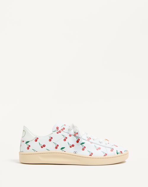 Valentino Garavani - Royco Sneaker In Nappa Calfskin With Cherryfic Pattern - White - Man - Trainers