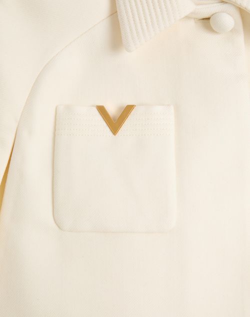 Valentino - Drill Double Cape - Ivory - Woman - Coats And Outerwear