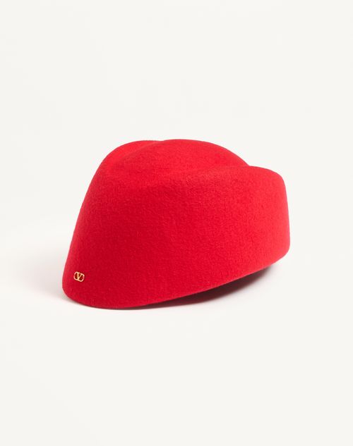 Valentino Garavani - Vlogo Signature Merino Wool Hat - Red - Man - Hats And Gloves