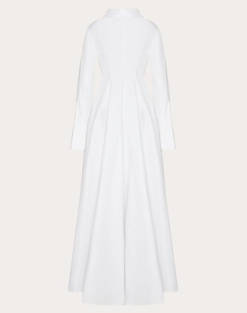 Valentino - Compact Popeline Evening Dress - White - Woman - Dresses