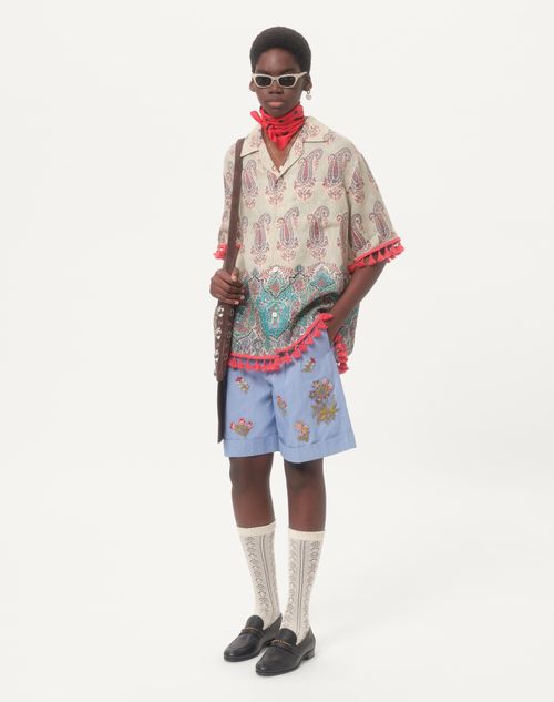 Valentino - Denim Bermuda Shorts With Embroidery - Man - Gifts For Him