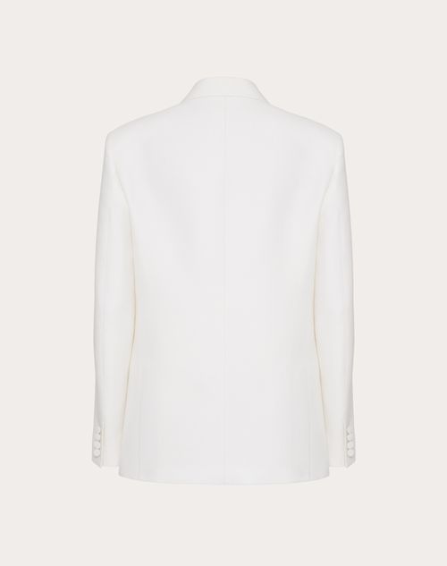 Valentino - Double-breasted Wool And Silk Jacket With Flower Embroidery - Ivory - Man - New Arrivals