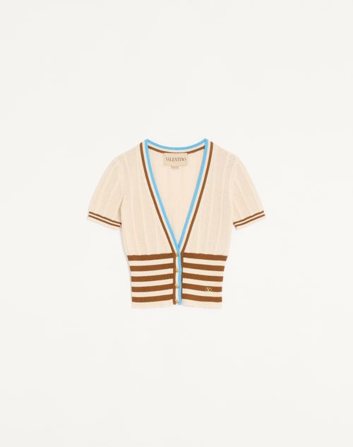 Valentino - Cotton Cardigan - Birch - Woman - Knitwear