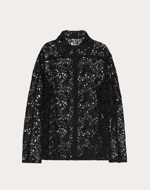 Valentino - Blossom Macramé Jacket - Black - Woman - Woman Ready To Wear Sale