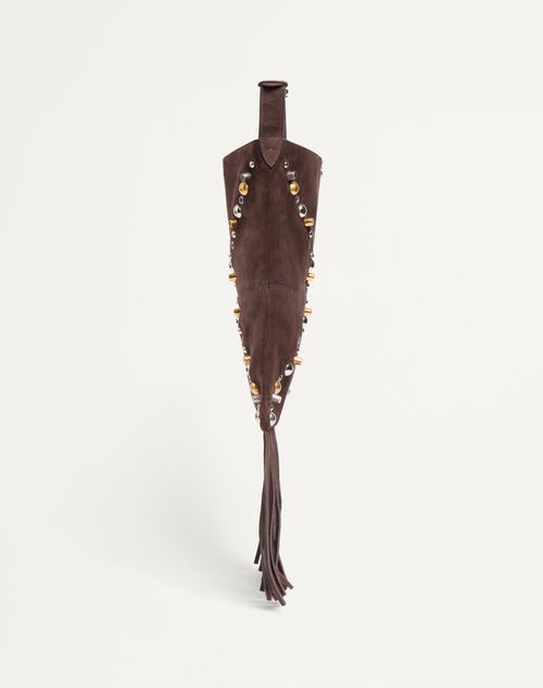 Valentino Garavani Nellcôte Suede Shoulder Bag With Fringes Valentino Garavani Nellcôte Suede Shoulder Bag With Fringes