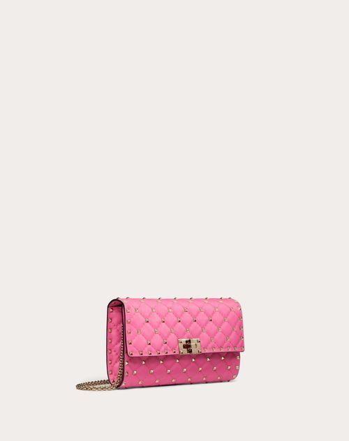 Valentino Garavani - Rockstud Spike Nappa Leather Crossbody Clutch Bag - Pink - Woman - Shoulder Bags
