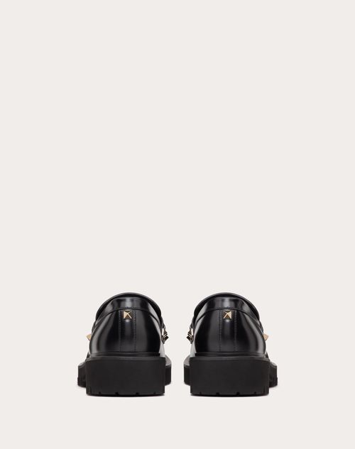 Valentino Garavani - Rockstud Calfskin Loafer - Black - Woman - Loafers & Oxford