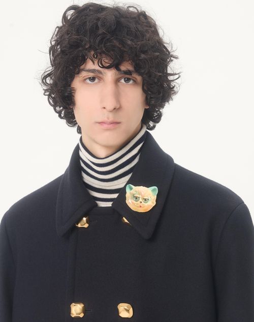 Valentino Garavani - Le Chat De La Maison Plastic Brooch - Gold/multicolor - Man - Jewelry