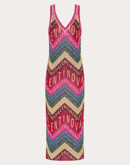 Valentino - Vestido De Valentino Chevron Y Lúrex - Multicolor - Mujer - Ropa