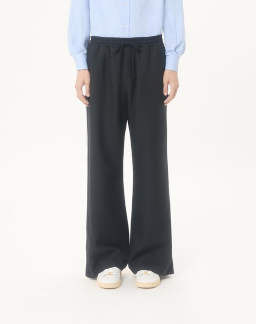 Valentino - Nylon Trousers With Vlogo Patch - Black - Man - Trousers And Shorts