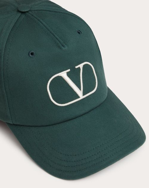 Vlogo Signature Baseball Cap for Man in Green/ivory | Valentino US