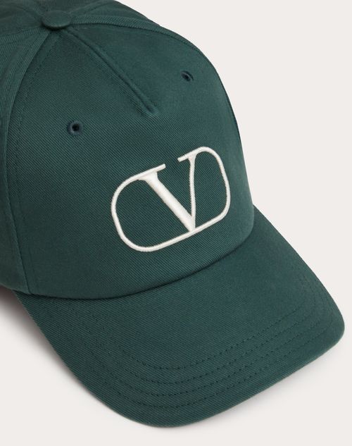 Valentino Garavani - Vlogo Signature Baseball Cap - Green/ivory - Man - Hats - M Accessories