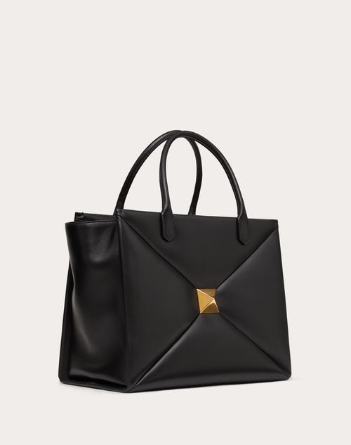 Valentino Garavani - Large One Stud Nappa Handbag - Black - Woman - Single Handle Bags
