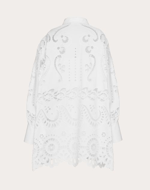 Valentino - Valentino Broderie Infinie Waves Short Dress - White - Woman - Woman Ready To Wear Sale