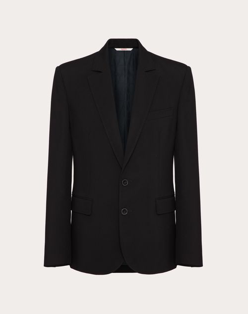 Valentino - Single-breasted Wool Jacket With All-over Toile Iconographe Pattern - Black - Man - Coats And Blazers