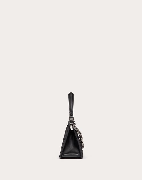 Rockstud Padded Nappa Handbag for Woman in Black | Valentino US