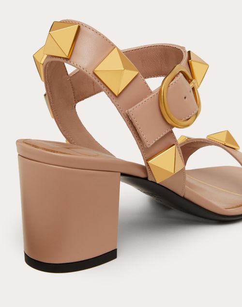Valentino Garavani - Roman Stud Calfskin Sandal 60 Mm - Rose Cannelle - Woman - Medium Heel Sandals