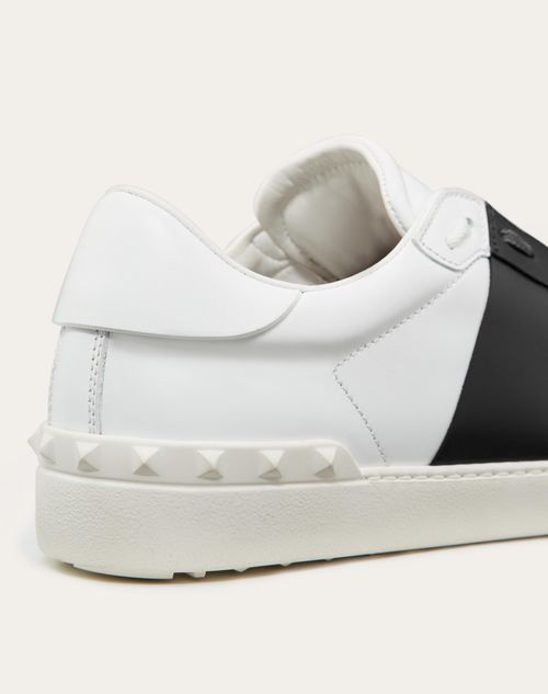 Calfskin Open Sneaker for Man in White/ Black | Valentino US Calfskin Open Sneaker for Man in White/ Black | Valentino US