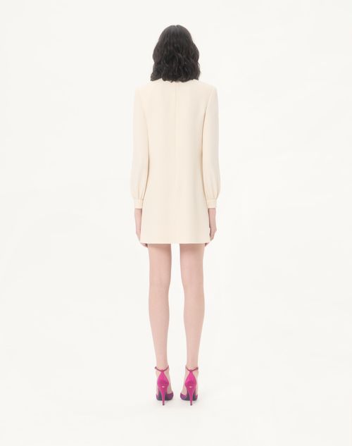 Valentino - Abito In Cady Couture Ricamato - Corallo/silver - Donna - Abiti