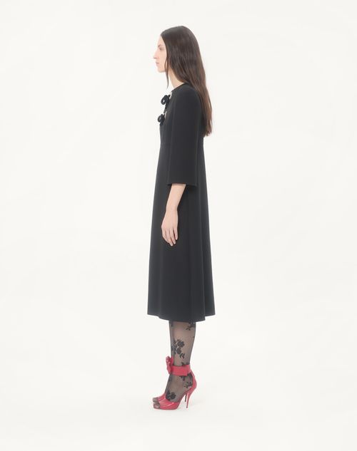 Valentino - Abito Midi In Crepe Couture - Nero/silver - Donna - Promozioni Private Abbigliamento Donna