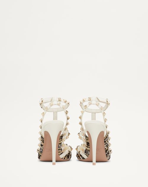セール☆Valentino☆ロックスタッズ ツイードストラップパンプス ロックスタッズ ツイード ストラップパンプス 100mm for