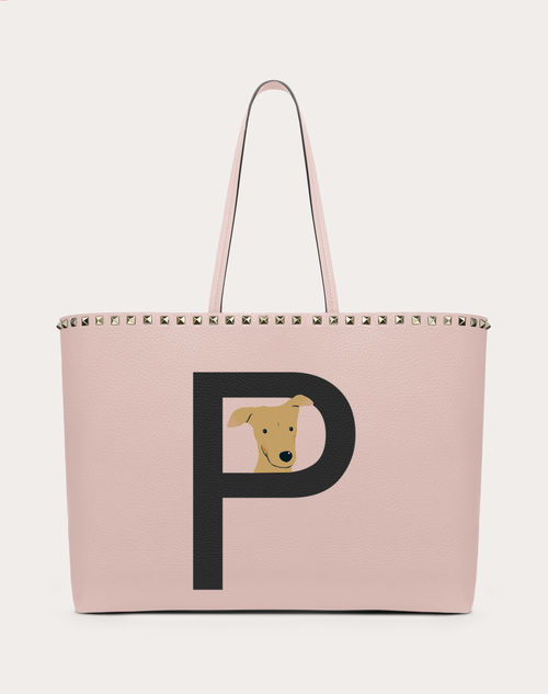 Valentino Garavani - Valentino Garavani Rockstud Pet Customizable Tote Bag - Rose Quartz/black - Woman - Rockstud Pet - Bags