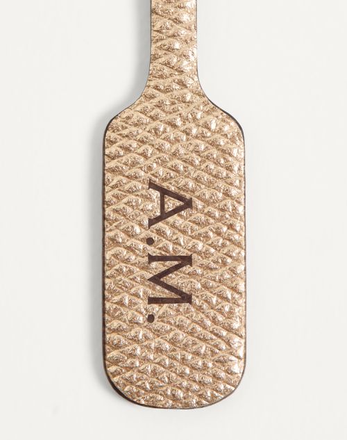 Valentino Garavani - Valentino Garavani Devain Small Shoulder Bag In Laminated Nappa Leather - Gold - Woman - Shoulder Bags